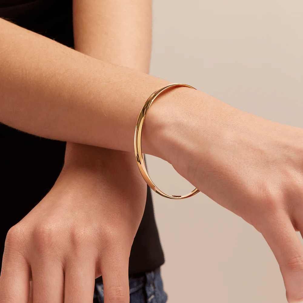 65mm Half Round Bangle in 9kt Yellow Gold - Image 3