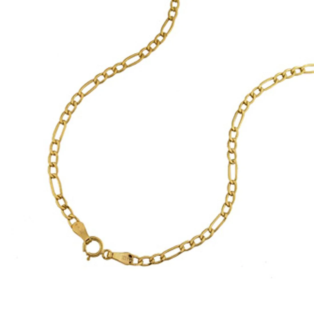 60cm Open Figaro Chain in 9kt Yellow Gold - Image 3