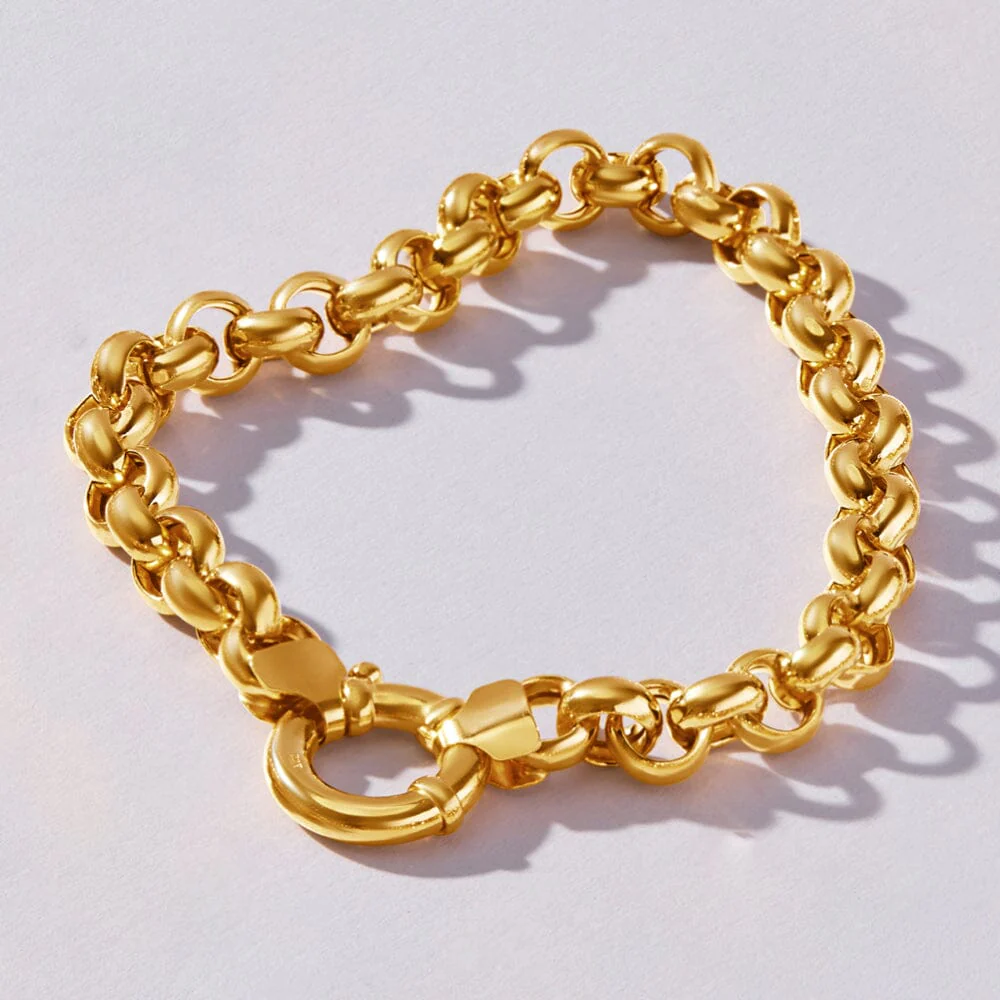 9kt Yellow Gold Bonded Belcher Bracelet - Image 3