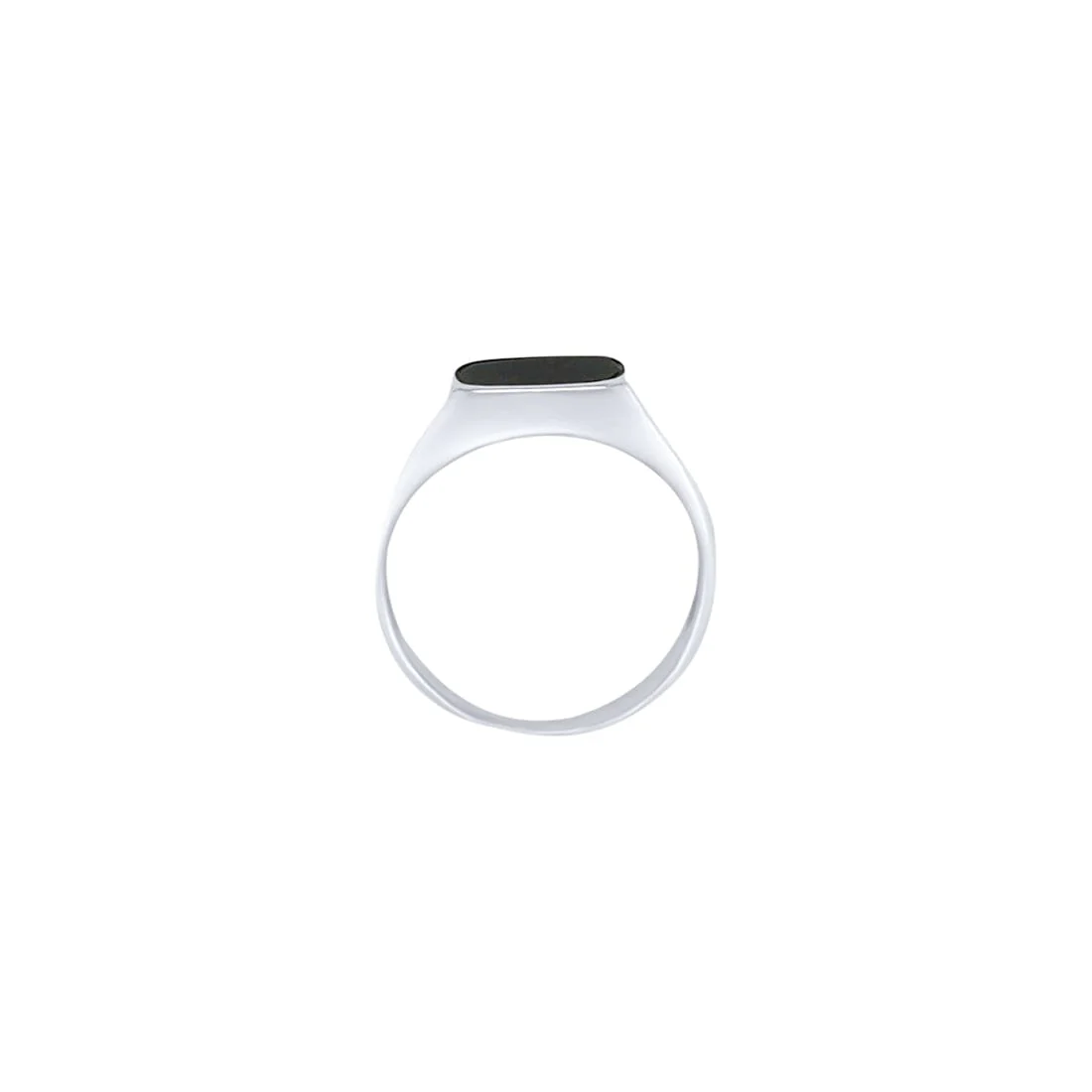 Men's Signet Ring with Black Centre in Sterling Silver - Image 3